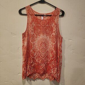 Alya, orange and white sleeveless top